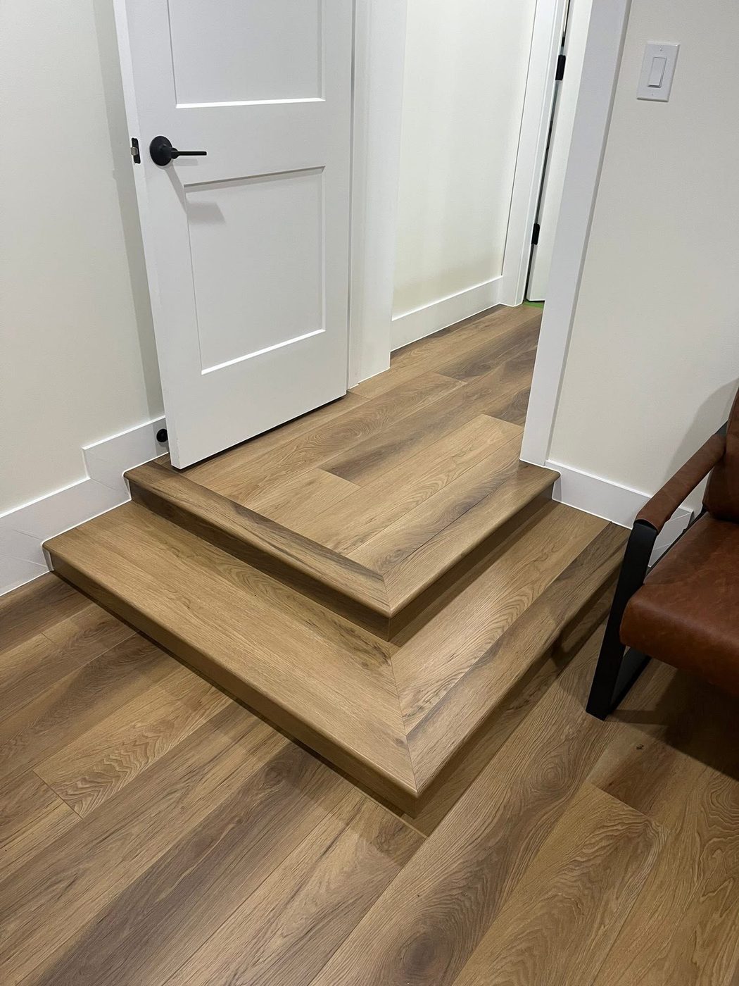 Hardwood staircase and steps detail